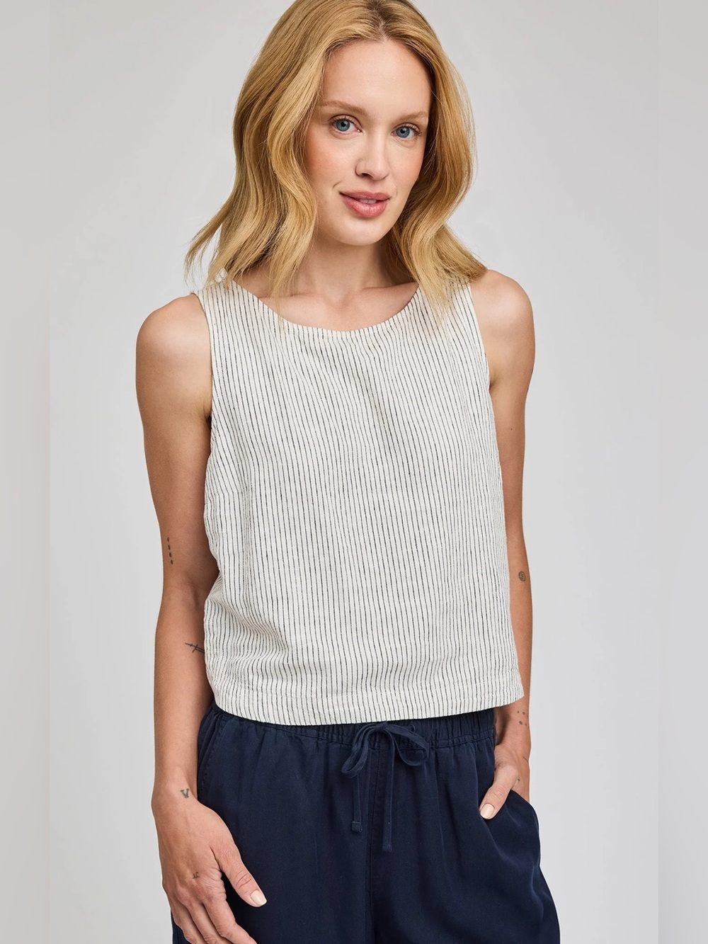 Gentle Fawn Leanna Sleeveless Top - White Stripe - NWT